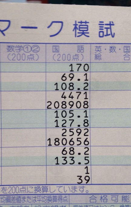全統マーク模試国語